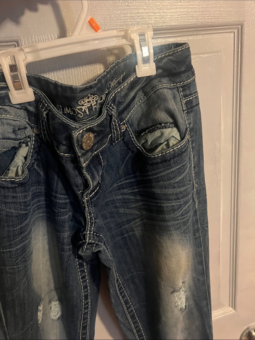 Almost Famous Faded Dark Blue Bootcut Jeans